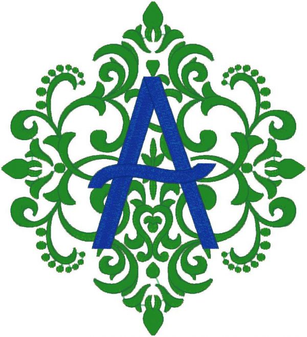 ABC Elegant Damask Monogram